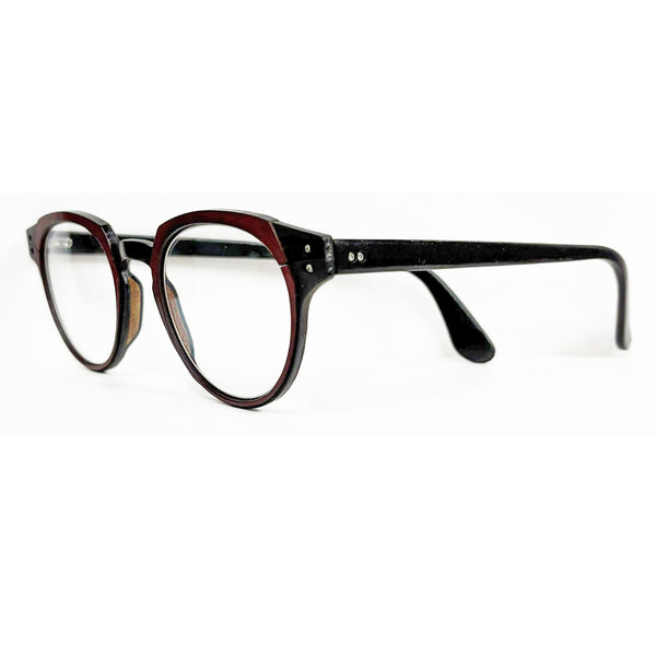 Lucas de Staël - Minotaure - Reg 06 - TT - B - 03 - Plum Leather / Black Leather - Round - P3 - Leather - Titanium - Eyeglasses