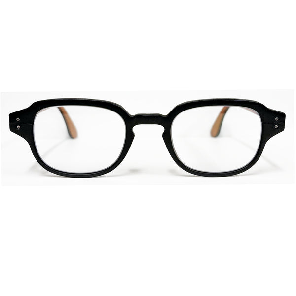 Lucas de Staël - Minotaure - Reg 17 - Nose Pads - 01 - Black Leather / Whisky Leather - Rectangle - Leather - Titanium - Eyeglasses - Luxury Eyewear