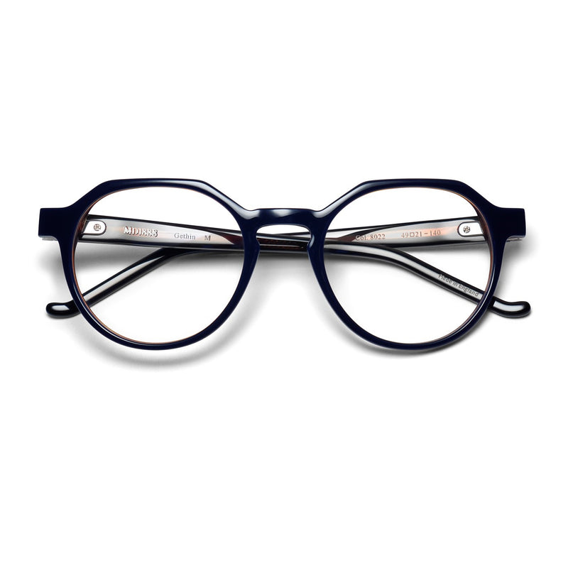 MD1888 - GETHIN - M - 8022 - Blue-Brown - Round - Plastic - Acetate - Eyeglasses
