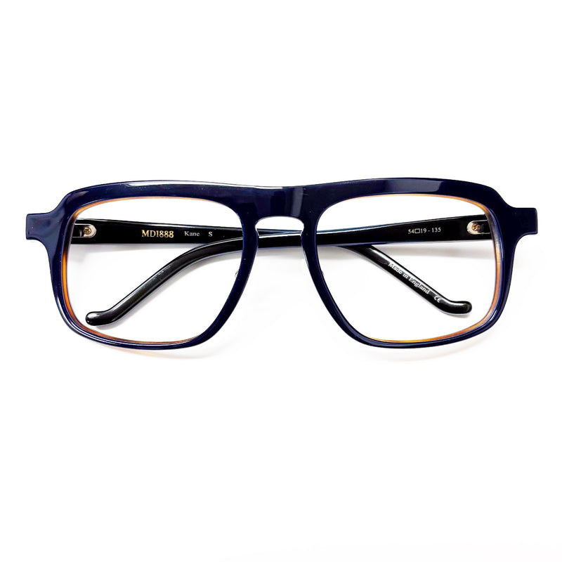 MD1888 - Kane S - 8022 - Navy / Brown - Nose Pads - Rectangle - Plastic - Eyeglasses - Eyewear