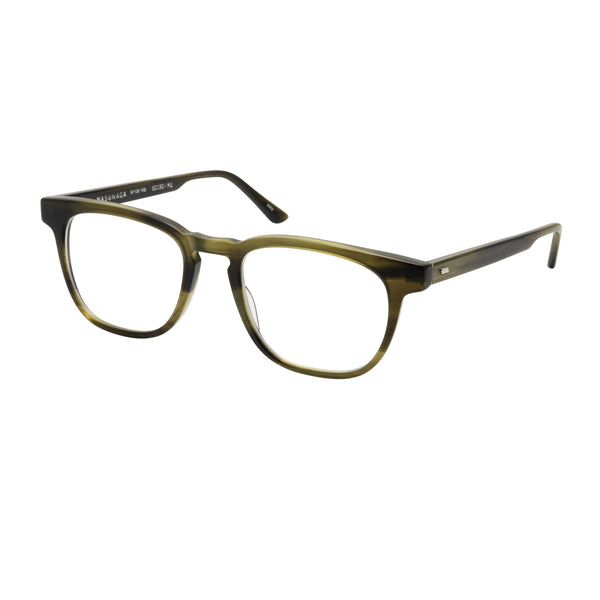 Masunaga - 094 - 48 - Olive Green / Silver - Rectangle - Zyl Acetate - Plastic - Eyeglasses