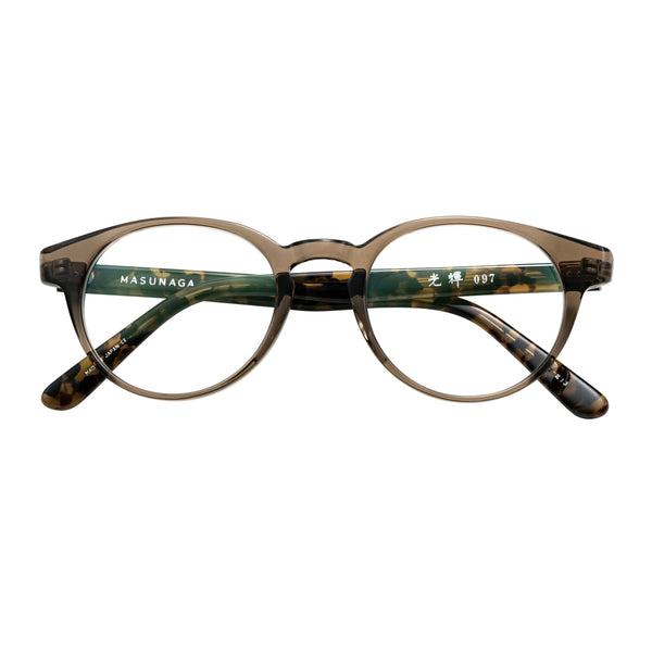 Masunaga - 097 - #13 - Crystal Brown - Round - Oval - Plastic - Eyeglasses