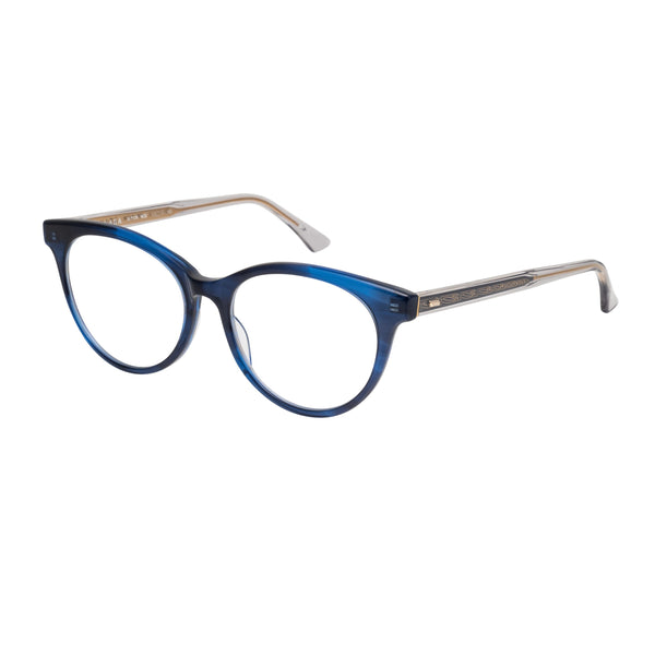Masunaga - 104 - 25 - Blue / Crystal / Gold - Cat-eye - Cateye - Plastic - Acetate - Eyeglasses