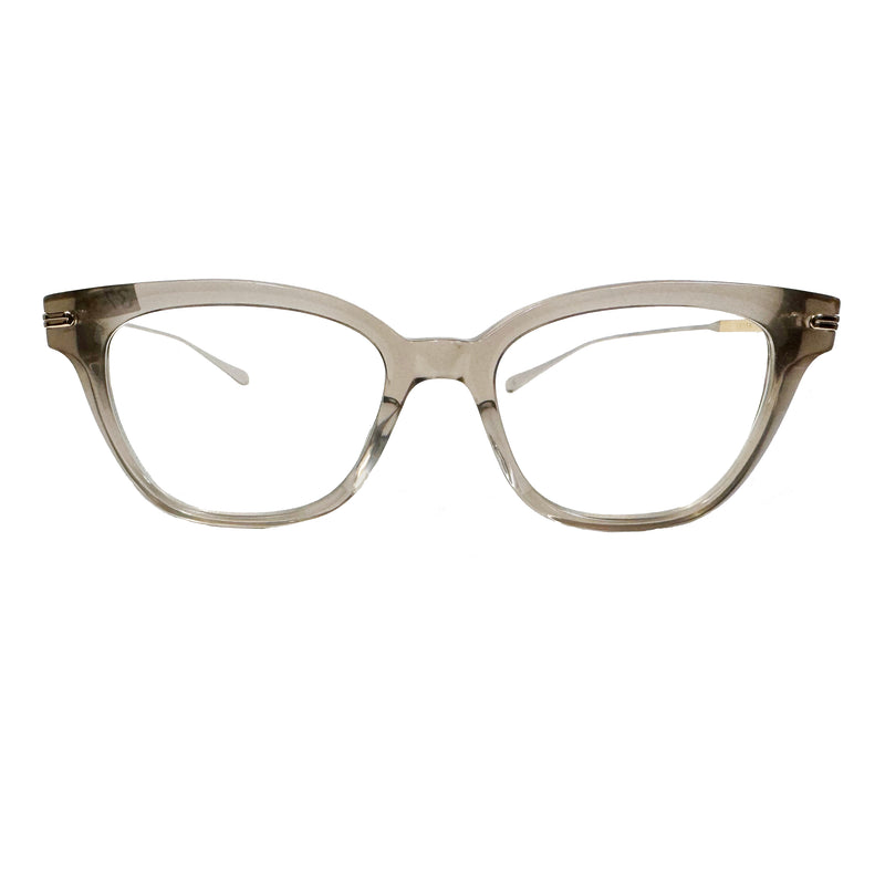 Masunaga - Cadence - 14 - #14 - Grey Smoke / Gold - Rectangle - Cat-eye - Cateye - Plastic - Acetate - Eyeglasses