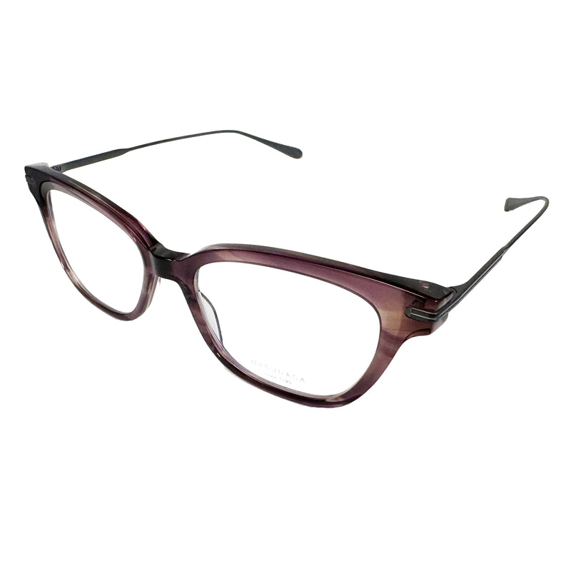 Masunaga - Cadence - 36 - #36 - Plum / Gunmetal - Rectangle - Cat-eye - Cateye - Plastic - Acetate - Eyeglasses