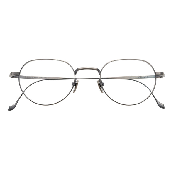 Masunaga - Chord E - 22 - Antique Silver - Round - Rounded - Titanium - Metal - Eyeglasses