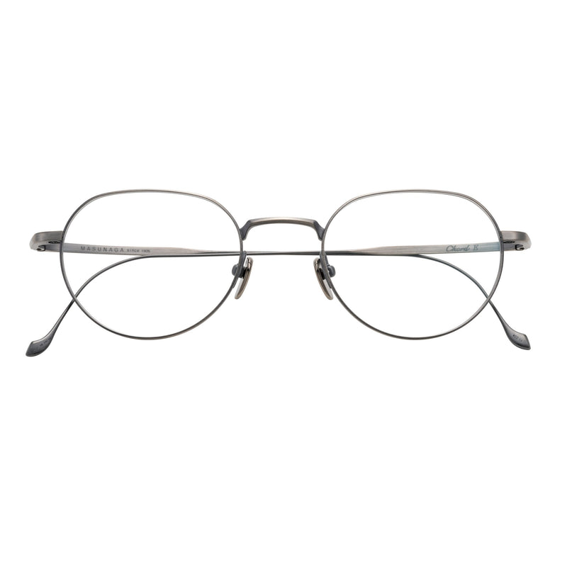 Masunaga - Chord E - 22 - Antique Silver - Round - Rounded - Titanium - Metal - Eyeglasses