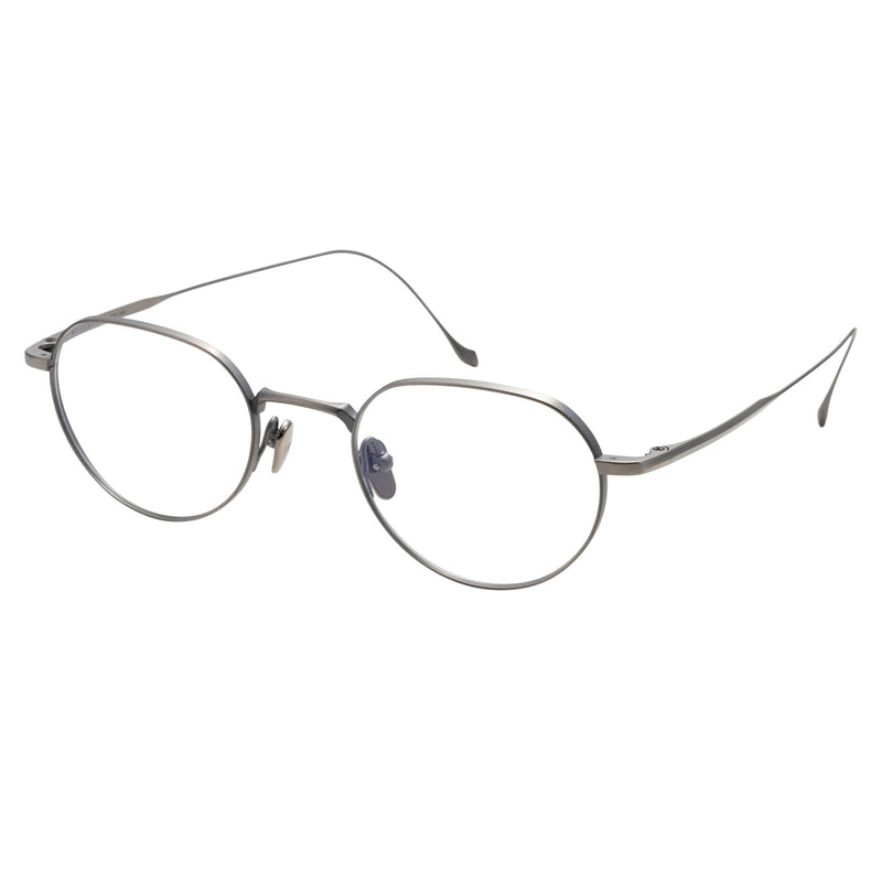 Masunaga - Chord E - 22 - Antique Silver - Round - Rounded - Titanium - Metal - Eyeglasses