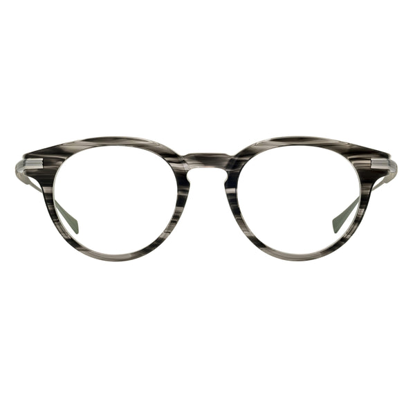 Masunaga - Clef - 38 - Grey / Silver - Round - Rounded - P3 - Zyl - Acetate - Plastic - Eyeglasses