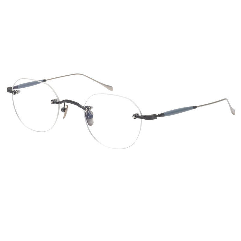 Masunaga - GMS126T - 19 - Black / Grey - Rimless - Titanium - Eyeglasses - Metal