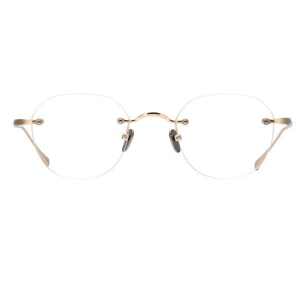 Masunaga - GMS126T - 32 - Gold / Aqua - Rimless - Titanium - Eyeglasses - Metal