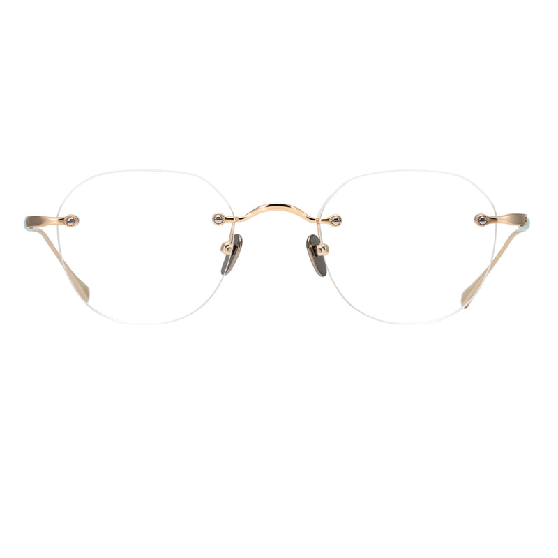 Masunaga - GMS126T - 32 - Gold / Aqua - Rimless - Titanium - Eyeglasses - Metal