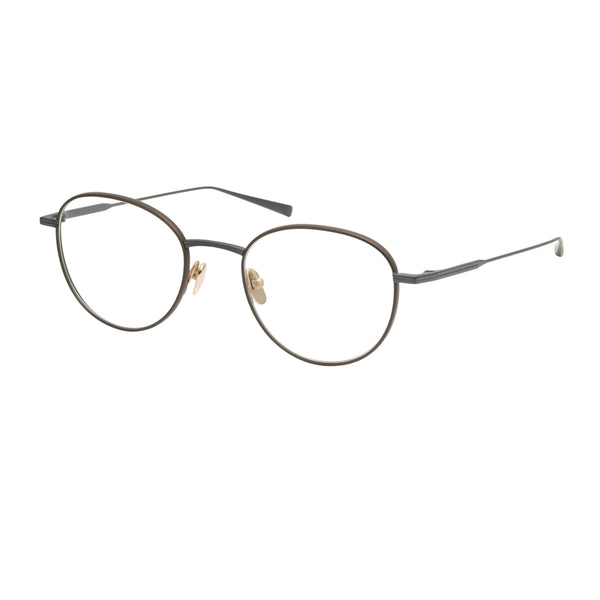 Masunaga - Greenwich - 23 - Brown / Gunmetal - Round - Titanium - Eyeglasses