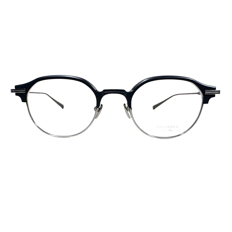 Masunaga - Imaginist - 25 - #25 - Black / Silver - Round - Rounded - Titanium - Metal - Eyeglasses