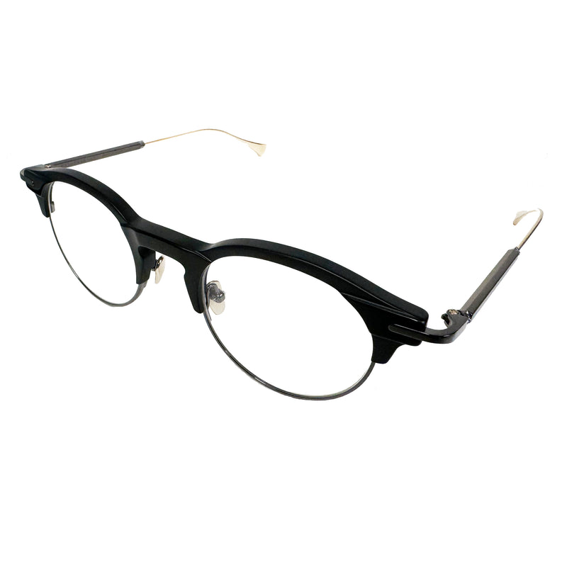 Masunaga - K3 - Broom - 19 - #19 - Black / Gunmetal - Rounded - Round - Zyl Acetate - Plastic - Eyeglasses