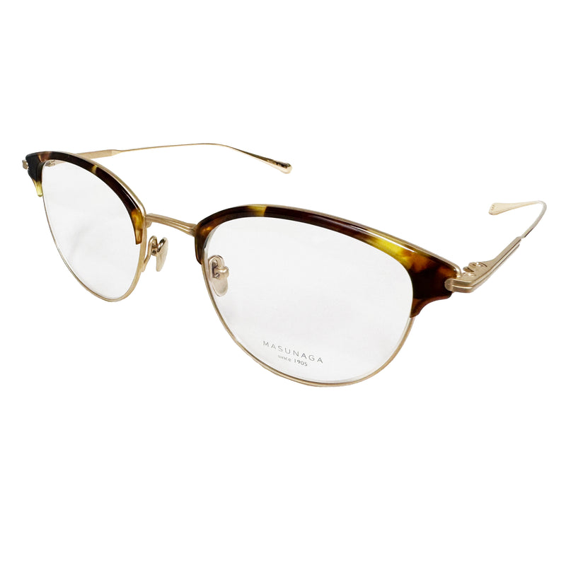 Masunaga - Lauren - 33 - #33 - Tortoise / Gold - Cateye - Cat-eye - Titanium - Plastic - Eyeglasses