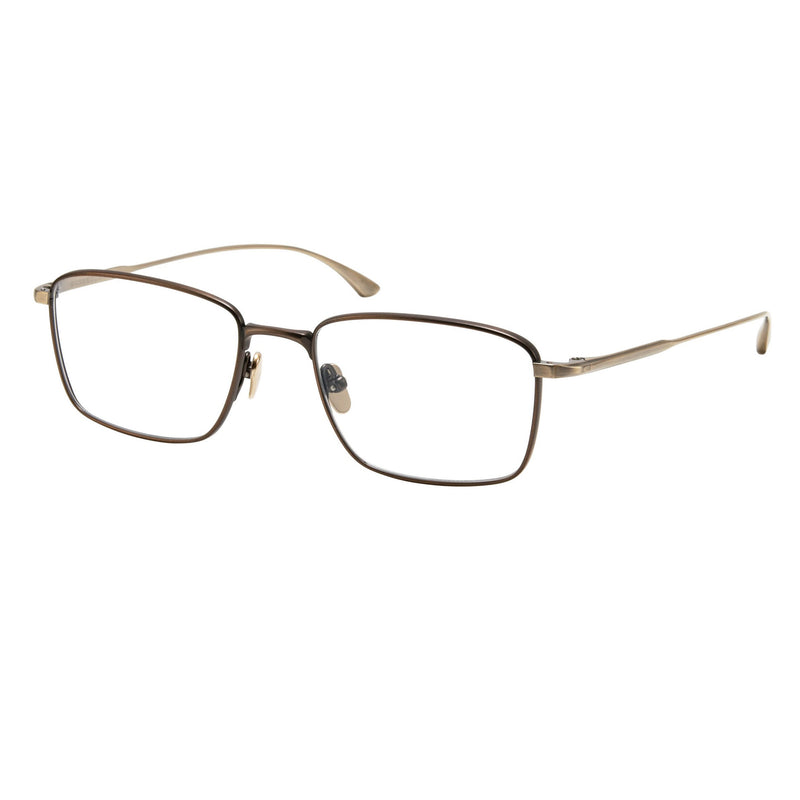 Masunaga - Lex - 53 - #53 - Brown / Antique Gold - Rectangle - Titanium - Eyeglasses