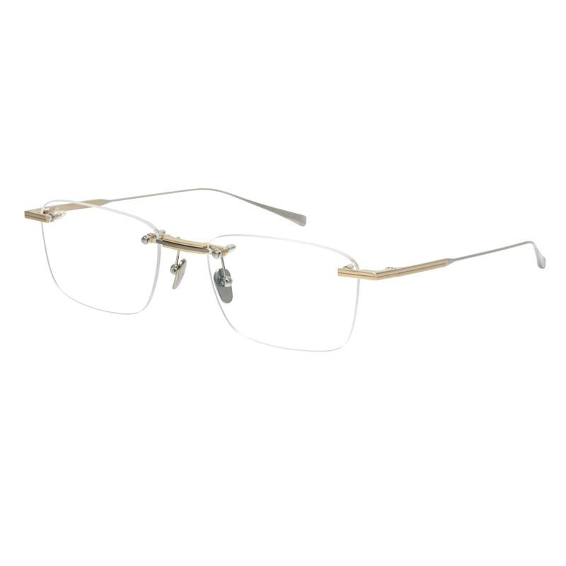 Masunaga - Ludlow - 31 - Gold / Silver - Rectangle - Rimless - Titanium - Metal - Eyeglasses