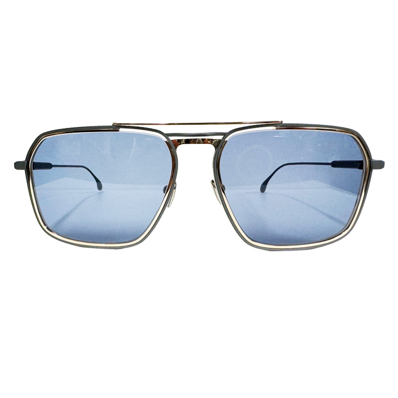 Masunaga - K3 - Kenzo Takada - Misago - S19 - Gunmetal / Gold / Blue Tinted Lenses - Navigator - Titanium - Metal - Rectangle - Sunglasses