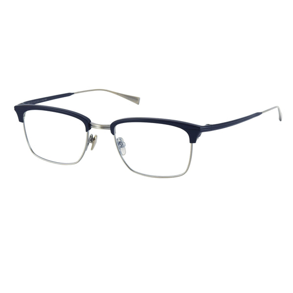 Masunaga - NY Life - #55 - 55 - Dark Blue / Silver - Rectangle - Titanium - Metal - Eyeglasses