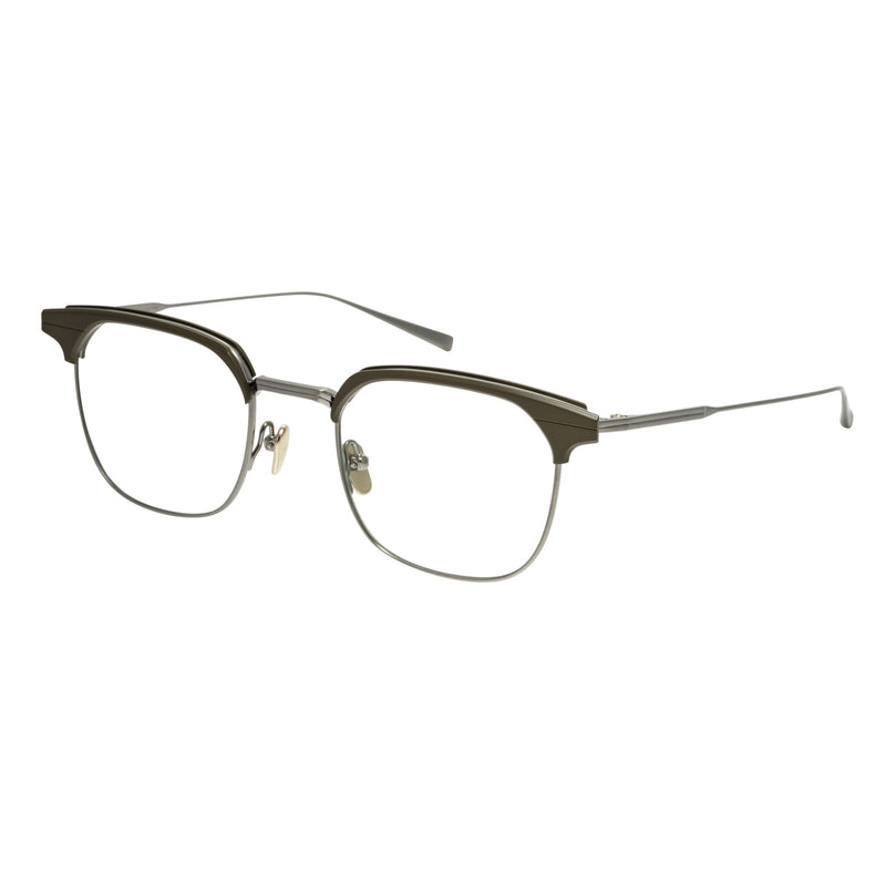 Masunaga - St Marks - 43 - Brown / Matte Silver - Rectangle - Titanium - Metal - Eyeglasses 