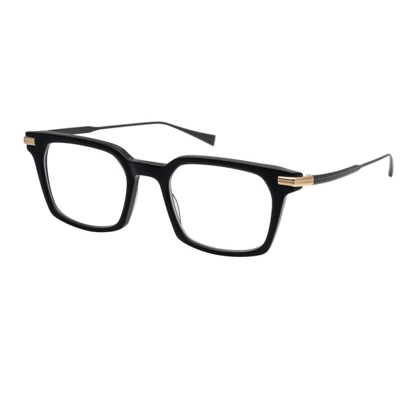 Masunaga - Tona - 19 - Matte Black / Gold / Gunmetal - Zyl Acetate - Plastic - Titanium - Rectangle - Eyeglasses