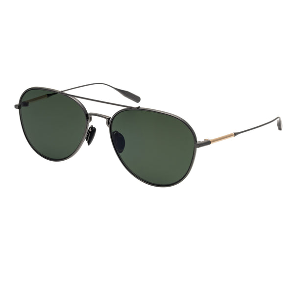 Masunaga - Trane - S39 - #39 - Gunmetal / Mineral Glass Polarized Grey-Green Tinted Lenses - Titanium - Aviator - Sunglasses