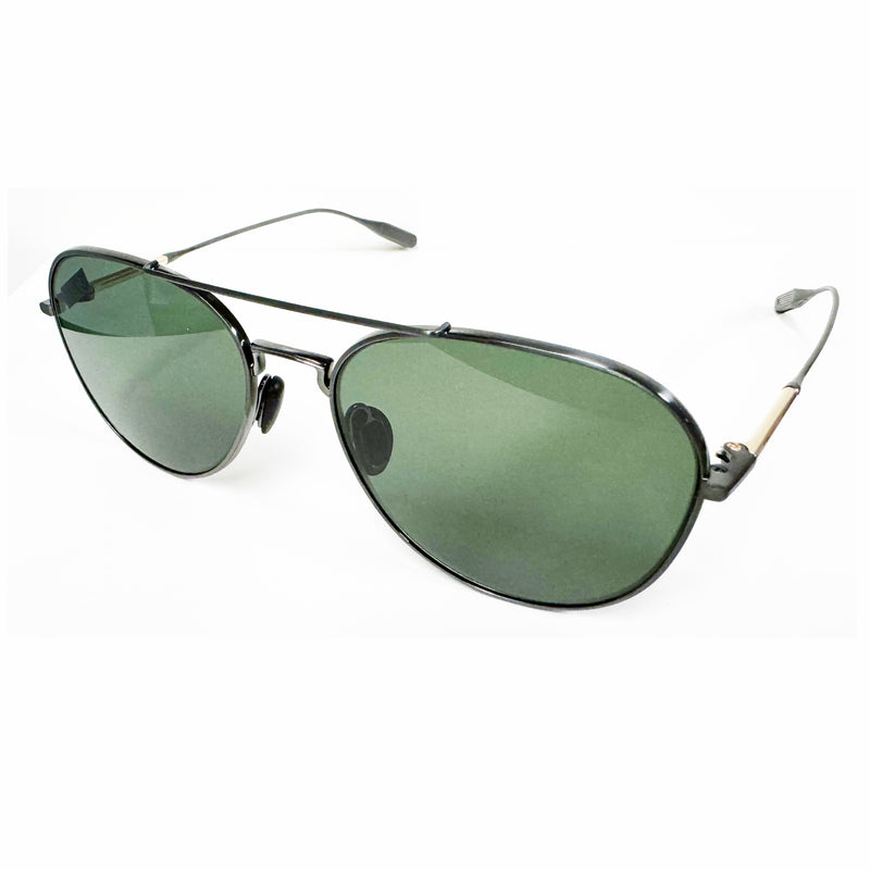 Masunaga - Trane - S39 - #39 - Gunmetal / Mineral Glass Polarized Grey-Green Tinted Lenses - Titanium - Aviator - Sunglasses