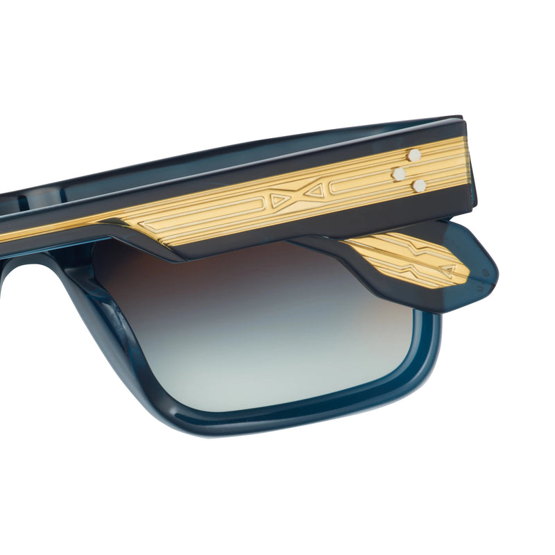 T Henri - 959 - Deep Blue / Dark Navy / Blue Gradient Tinted Lenses - Rectangle - Plastic - Zyl Acetate - Eyeglasses - luxury eyewear