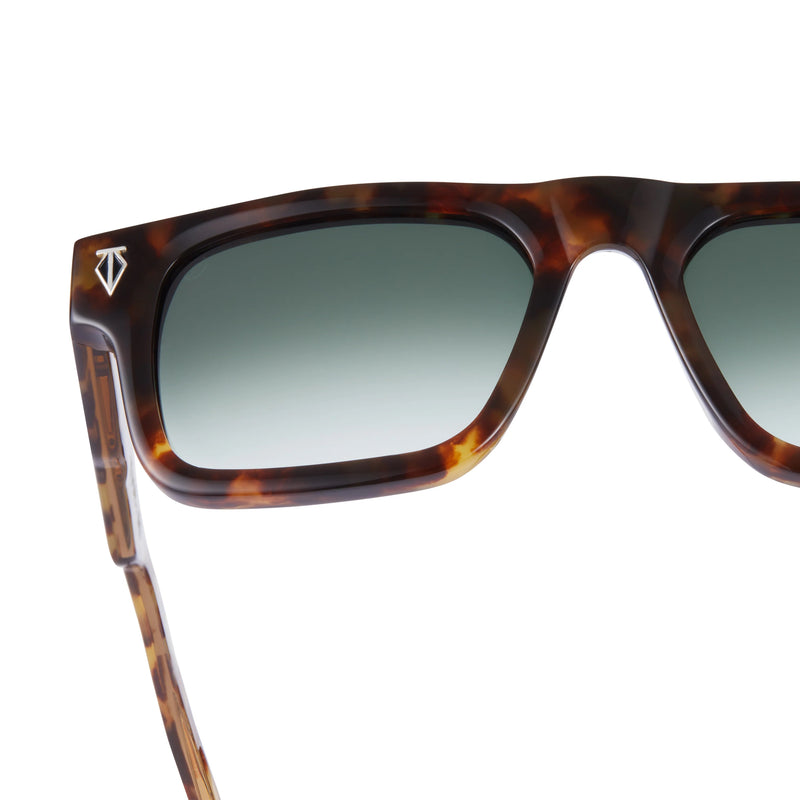 T Henri - 959 - Yangtze / Vintage Tortoise / Green Gradient Tinted Lenses - Sunglasses - Rectangle - Plastic - Acetate - Luxury Eyewear