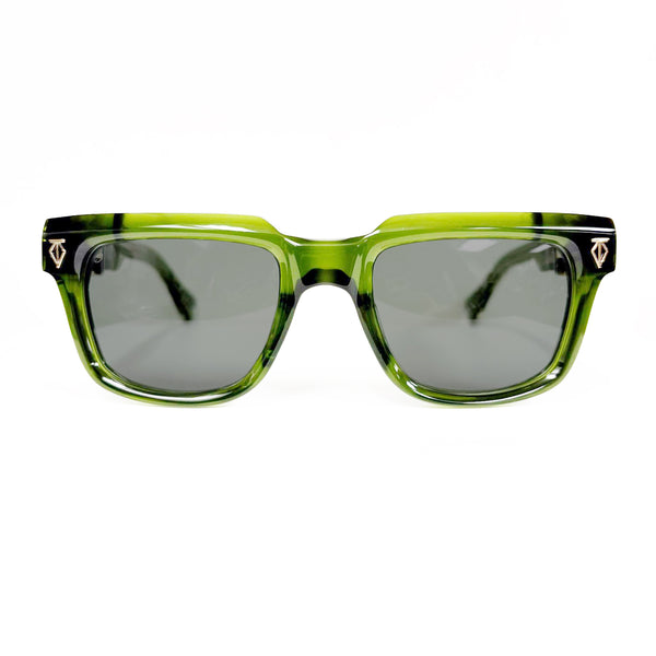 T Henri - Astro - Trefoil - Green-Gold-Silver / G15 Tinted Lenses - Rectangle - Plastic - Sunglasses - Muonionalusta Meteorite - Maison Galactique - Limited Edition - Luxury Eyewear