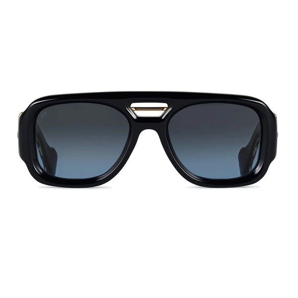 T Henri - Bora - Twilight - Black / Gold - Grey to Blue Gradient Tinted Lenses - Acetate - Plastic - Navigator - Sunglasses - Luxury Eyewear