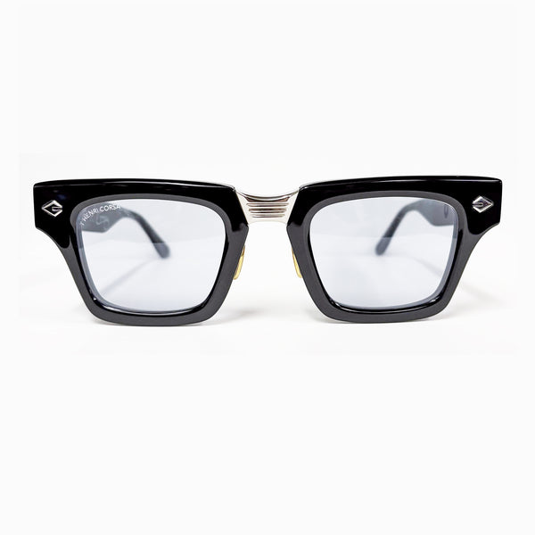 T Henri - Corsa - Shadow / Black - Light Blue Tinted Lenses - Indoor Tint - Rectangle Sunglasses - Adjustable Nose Pads - Luxury Eyewear