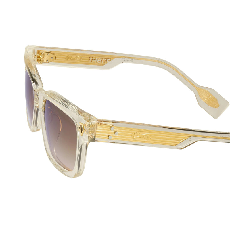 T Henri - Daytona - Champagne / Honey Crystal / Amber to Orange Gradient Tinted Lenses - Rectangle - Sunglasses - Plastic - Acetate - Luxury Eyewear