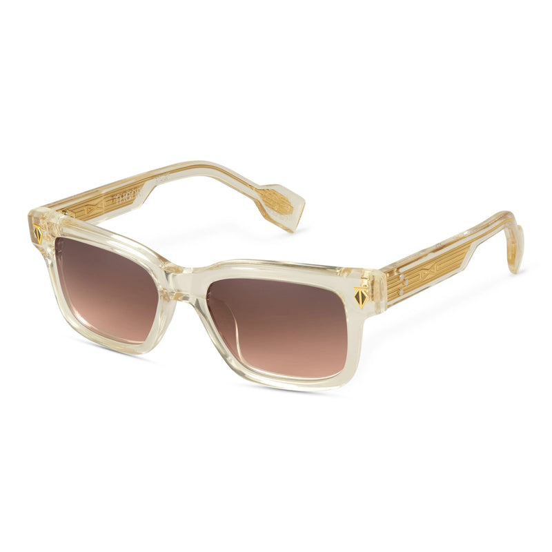 T Henri - Daytona - Champagne / Honey Crystal / Amber to Orange Gradient Tinted Lenses - Rectangle - Sunglasses - Plastic - Acetate - Luxury Eyewear