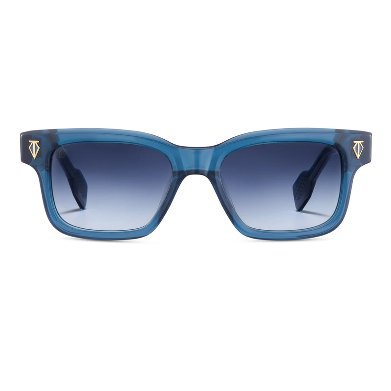 T Henri - Daytona - Deep Blue / Dark Navy / Blue Gradient Tinted Lenses - Rectangle - Sunglasses - Plastic - Acetate - Luxury Eyewear