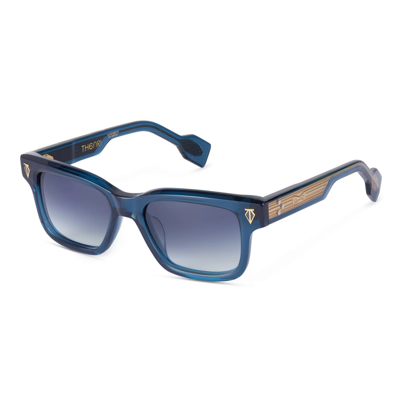T Henri - Daytona - Deep Blue / Dark Navy / Blue Gradient Tinted Lenses - Rectangle - Sunglasses - Plastic - Acetate - Luxury Eyewear