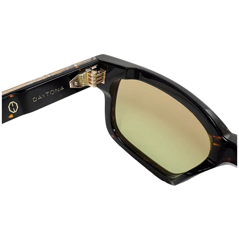 T Henri - Daytona - Petra - Dark Tort / Gold / Brown to Green Gradient Tinted Lenses - Rectangle - Acetate - Plastic - Sunglasses - Luxury Eyewear