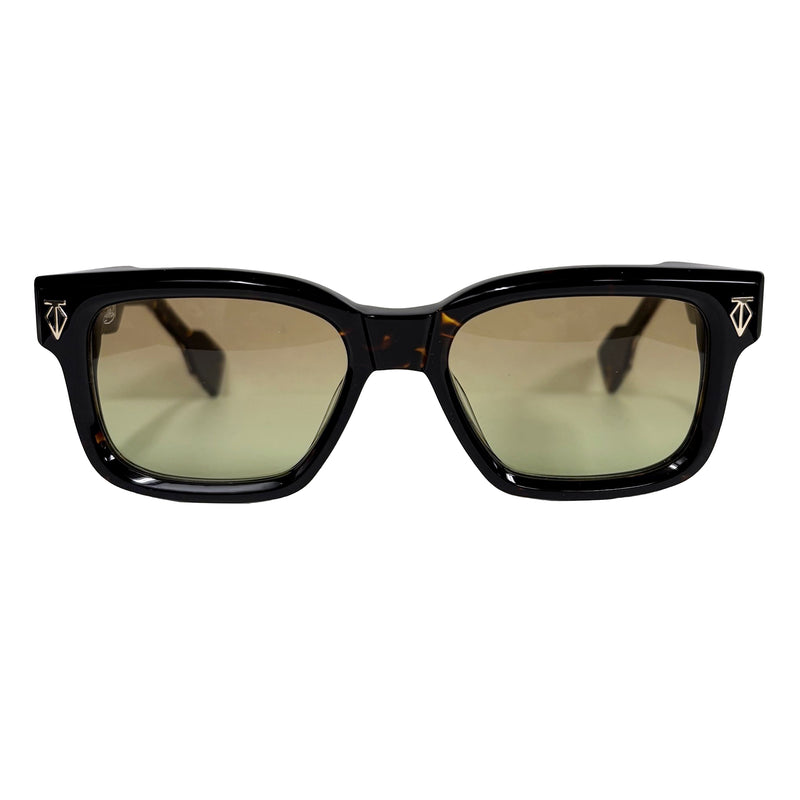 T Henri - Daytona - Petra - Dark Tort / Gold / Brown to Green Gradient Tinted Lenses - Rectangle - Acetate - Plastic - Sunglasses - Luxury Eyewear