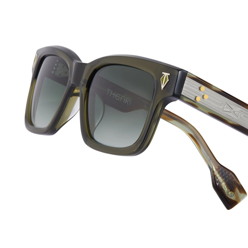 T Henri - Daytona - Rainforest - Army Green - Green Gradient Tinted Lenses - Rectangle - Plastic - Acetate - Sunglasses