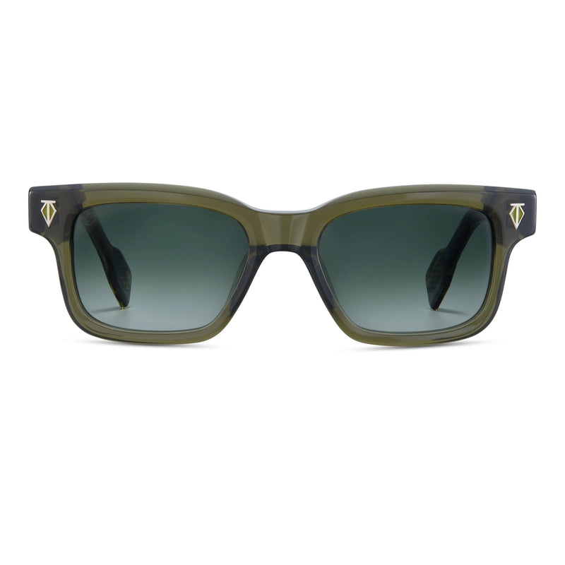 T Henri - Daytona - Rainforest - Army Green - Green Gradient Tinted Lenses - Rectangle - Plastic - Acetate - Sunglasses