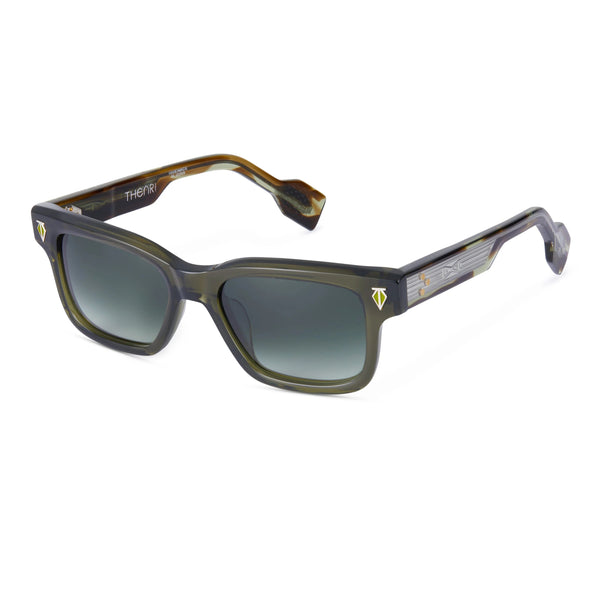 T Henri - Daytona - Rainforest - Army Green - Green Gradient Tinted Lenses - Rectangle - Plastic - Acetate - Sunglasses