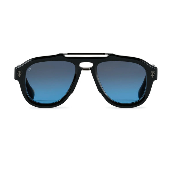T Henri - Dino - Overcast - Black / Grey to Blue Gradient Tinted Lenses - Aviator - Zyl - Acetate - Bold - Sunglasses - Luxury Eyewear 