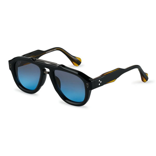 T Henri - Dino - Overcast - Black / Grey to Blue Gradient Tinted Lenses - Aviator - Zyl - Acetate - Bold - Sunglasses - Luxury Eyewear 