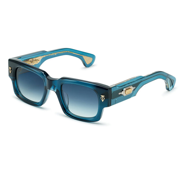 T Henri - Dusenberg - Deep Blue / Gold - Blue Gradient-Tinted Lenses - Rectangle - Acetate - Plastic - Luxury Eyewear