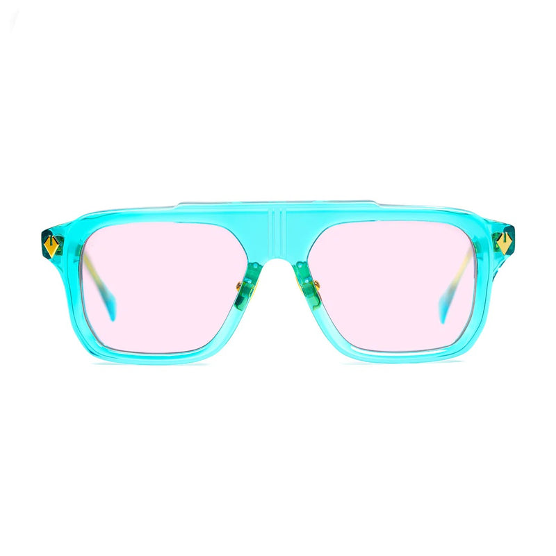 T Henri - EVO - Vice City - Pink Tinted Lenses - Rectangle - Plastic - Sunglasses - Luxury Eyewear