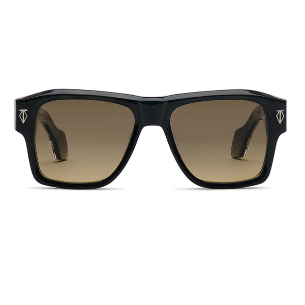 T Henri - Estoque - Shadow II - Black - Grey to Yellow Gradient Tinted Lenses - Rectangle - Acetate - Plastic - Sunglasses - Luxury Eyewear