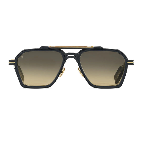 T Henri - GT7 - Traverse - Matte Black / Gold / Grey to Yellow Gradient Tinted Lenses - Navigator - Sunglasses - Rectangle - Titanium - Metal - Acetate - Plastic - Gradient Tinted Lenses - Luxury Eyewear