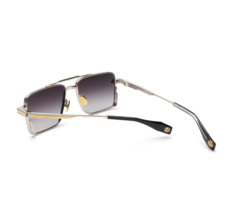 T Henri - GTB - Anomoly - Silver / Gold / Gradient-Grey Lenses - Navigator - Metal - Titanium - Rectangle - Sunglasses - Luxury Eyewear