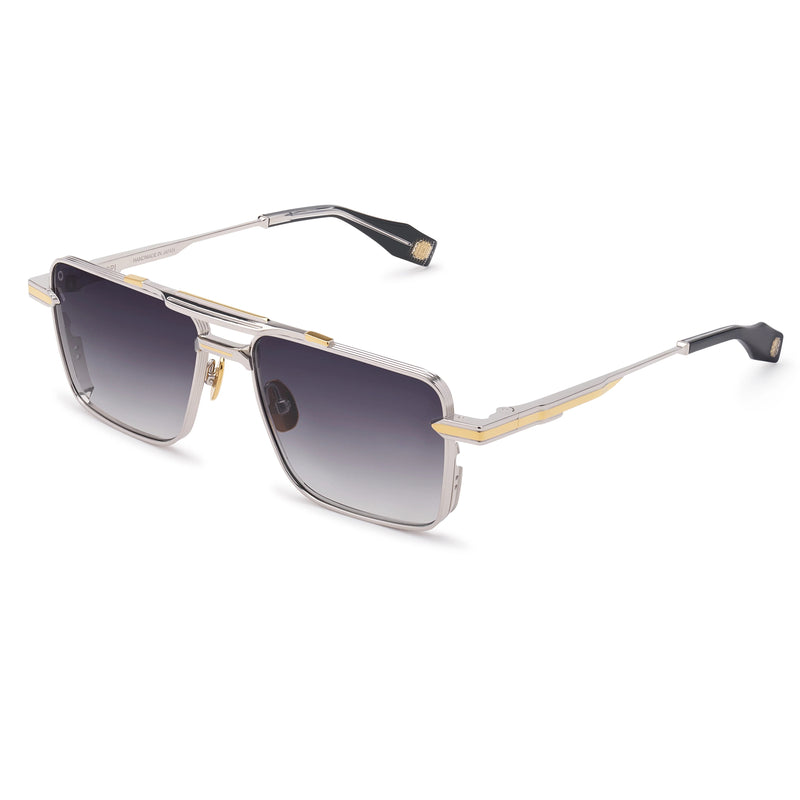 T Henri - GTB - Anomoly - Silver / Gold / Gradient-Grey Lenses - Navigator - Metal - Titanium - Rectangle - Sunglasses - Luxury Eyewear